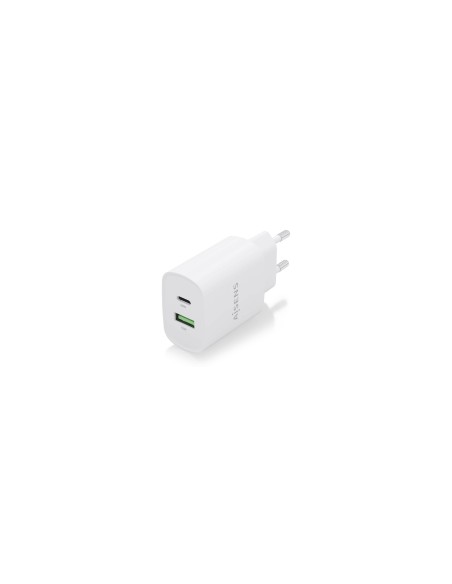 AISENS Cargador 20W, 1xUSB-C PD3.0, 1xUSB-A QC3.0, Blanco