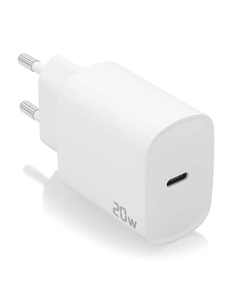 AISENS Cargador USB-C PD3.0 1 Puerto 1xUSB-C 20W, Blanco