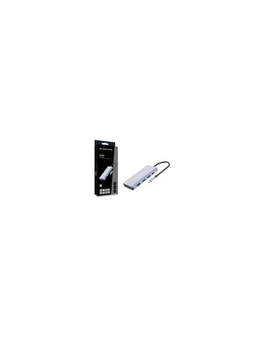 Conceptronic DONN20G base para portátil y replicador de puertos Alámbrico USB 3.2 Gen 1 (3.1 Gen 1) Type-C Gris