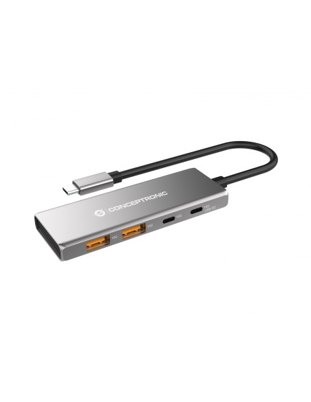 Conceptronic HUBBIES15G hub de interfaz USB 3.2 Gen 2 (3.1 Gen 2) Type-C 10000 Mbit/s Gris