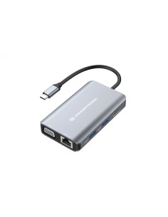 Conceptronic DONN21G base para portátil y replicador de puertos Alámbrico USB 3.2 Gen 1 (3.1 Gen 1) Type-C Gris