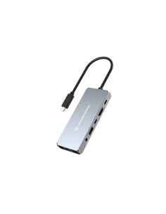 Conceptronic DONN22G base para portátil y replicador de puertos Alámbrico USB 3.2 Gen 2 (3.1 Gen 2) Type-C Gris