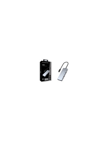 Conceptronic DONN22G base para portátil y replicador de puertos Alámbrico USB 3.2 Gen 2 (3.1 Gen 2) Type-C Gris