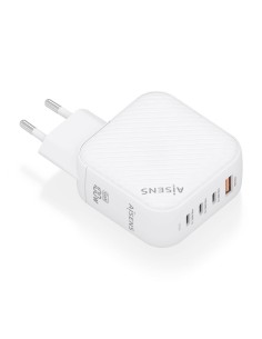 AISENS Cargador GaN 100W, 3xUSB-C PD3.0 QC4.0, 1xUSB-A QC3.0, Blanco