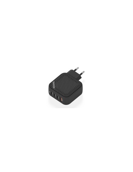 AISENS Cargador GaN 100W, 3xUSB-C PD3.0 QC4.0, 1xUSB-A QC3.0, Negro