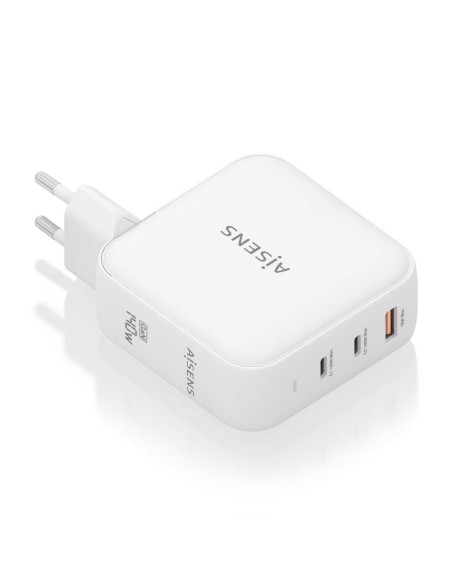 AISENS Cargador GaN 140W, 2xUSB-C PD3.1 QC4.0, 1xUSB-A QC3.0, Blanco