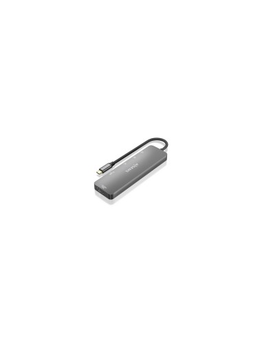 AISENS USB-C Dock 6 EN 1, USB-C a 1xHDMI, 2xUSB-A, 1xUSB-C PD 100W, 1xSD, 1xMicro SD, Gris, 15cm