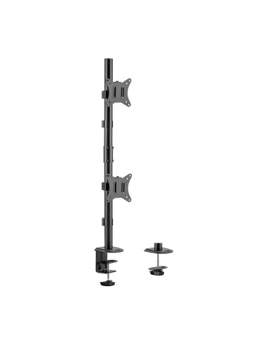 AISENS Soporte de mesa eco giratorio e inclinable para 2 Monitor/TV 9kg de 17-32, Negro