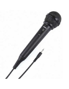 Hama Micrófono dinámico DM20, micrófono de mano, con conector jack de 3,5 mm y de 6,35 mm, con adaptador para conectarlo a un si