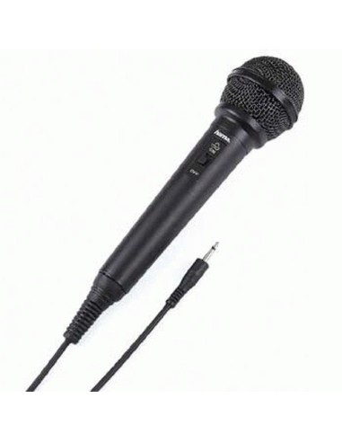 Hama Micrófono dinámico DM20, micrófono de mano, con conector jack de 3,5 mm y de 6,35 mm, con adaptador para conectarlo a un si