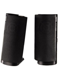 Hama Altavoz estéreo con conexión USB A y Jack de 3,5mm, control de volumen integrado, color negro.