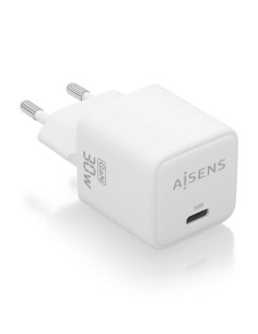 AISENS Cargador Gan 30W, 1xUSB-C PD3.0 QD4.0, Blanco