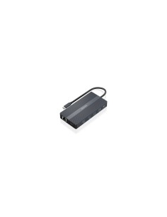 AISENS USB-C Dock 12 En 1, USB-C a 2xHDMI, 1xDisplayport, 1xRJ45, 4xUSB-A, 1xUSB-C, 1xUSB-C PD, 1xSD, 1xMicro SD, Gris, 20cm 2