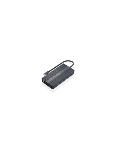 AISENS USB-C Dock 12 En 1, USB-C a 2xHDMI, 1xDisplayport, 1xRJ45, 4xUSB-A, 1xUSB-C, 1xUSB-C PD, 1xSD, 1xMicro SD, Gris, 20cm