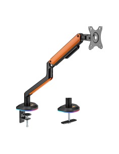AISENS Soporte de Mesa RGB Gaming contrapeso giratorio e inclinable para Monitor/TV 9Kg (3 Pivotes, 1 Brazo) de 17-32, Negro-Nar