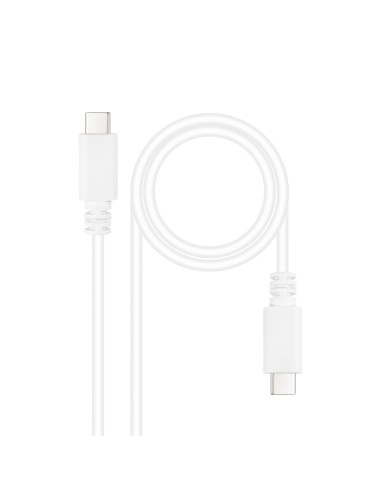 Nanocable Cable USB 2.0 3A, tipo USB-C/M-USB-C/M, Blanco, 1 m