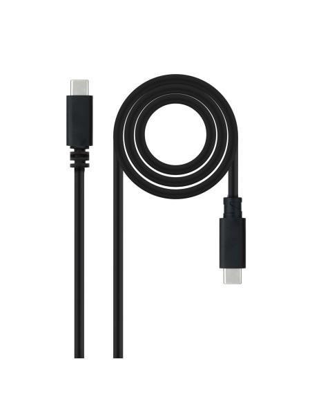 Nanocable Cable USB 2.0 3A, tipo USB-C/M-USB-C/M, Negro, 1.5 m