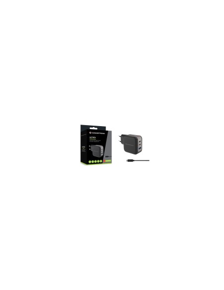 Conceptronic ALTHEA17B cargador de dispositivo móvil Universal Negro Corriente alterna Carga rápida Interior