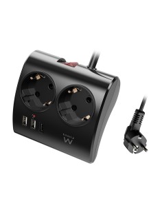 Ewent EW3871 base múltiple 1,5 m 3 salidas AC Interior Negro