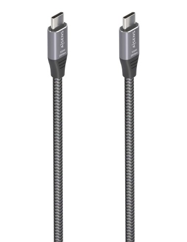 AISENS Cable USB 3.2 Gen2x2 Aluminio 20Gbps 8K@30Hz 5A 100W E-Mark, Tipo USB-C/M-USB-C/M, Gris, 3.0m