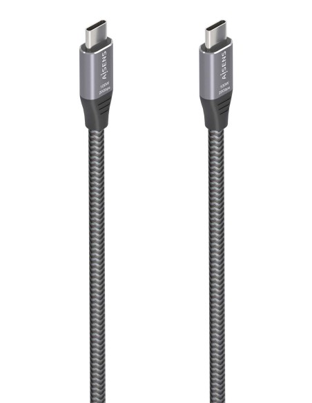 AISENS Cable USB 3.2 Gen2x2 Aluminio 20Gbps 8K@30Hz 5A 100W E-Mark, Tipo USB-C/M-USB-C/M, Gris, 3.0m