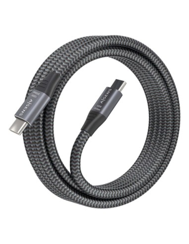 AISENS Cable USB 3.2 Gen2x2 Aluminio 20Gbps 8K@30Hz 5A 100W E-Mark, Tipo USB-C/M-USB-C/M, Gris, 3.0m