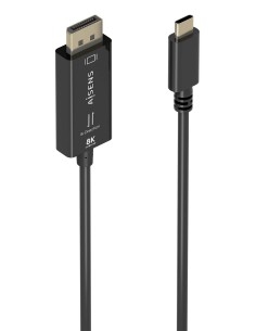 AISENS Cable Conversor Bidireccional USB-C A DISPLAYPORT 8K@60Hz, USB-C/M-DP/M, Negro, 1.8m
