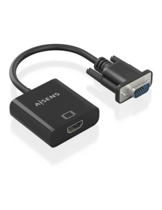 AISENS Cable conversor SVGA+Audio a HDMI, SVGA/M+Jack 3.5/H+USB MicroB/H-HDMI A/H, Negro, 20cm 2