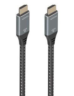 AISENS Cable HDMI V2.1 ultra alta velocidad / HEC 8K@60Hz 48Gbps, A/M-A/M, Gris/Negro, 5.0m