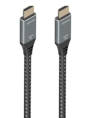 AISENS Cable HDMI V2.1 ultra alta velocidad / HEC 8K@60Hz 48Gbps, A/M-A/M, Gris/Negro, 7.0m