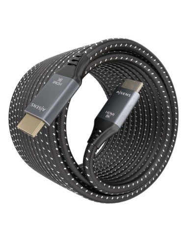 AISENS Cable HDMI V2.1 ultra alta velocidad / HEC 8K@60Hz 48Gbps, A/M-A/M, Gris/Negro, 7.0m
