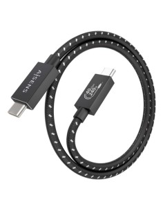 AISENS Cable USB4 Gen3x2 Aluminio 40Gbps 8K@60Hz 5A 48V 240W E-Mark, Tipo USB-C/M-USB-C/M, Negro, 0.5m 2