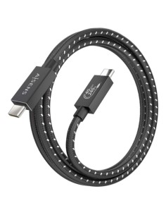 AISENS Cable USB4 Gen3x2 Aluminio 40Gbps 8K@60Hz 5A 48V 240W E-Mark, Tipo USB-C/M-USB-C/M, Negro, 1.5m 2