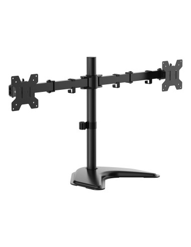 AISENS Soporte de mesa con peana eco giratorio e inclinable para monitor/TV 10kg (3 Pivotes, 2 Brazos) de 17-32, Negro