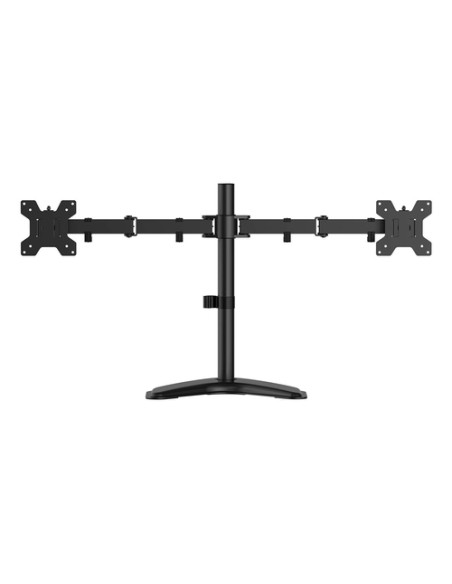 AISENS Soporte de mesa con peana eco giratorio e inclinable para monitor/TV 10kg (3 Pivotes, 2 Brazos) de 17-32, Negro