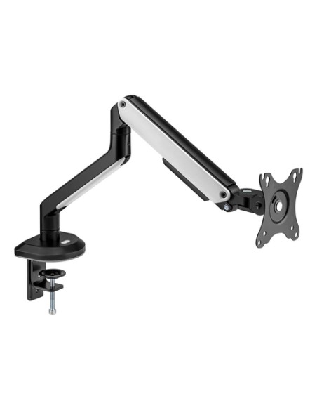 AISENS Soporte De Mesa RGB Gaming Contrapeso Giratorio E Inclinable Para Monitor/TV 9kg (3 Pivotes, 1 Brazo) De 17-32, Negro-Bla