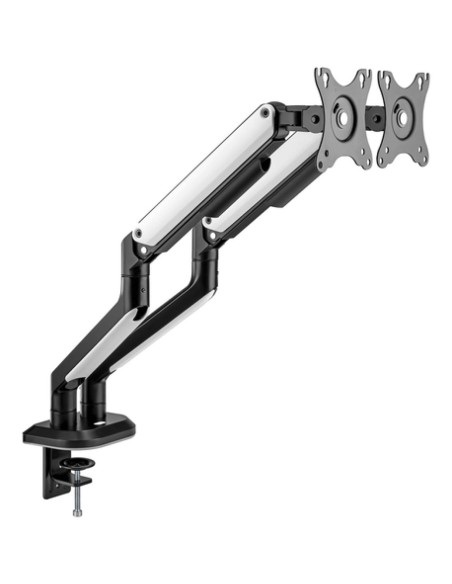 AISENS Soporte De Mesa RGB Gaming Contrapeso Giratorio E Inclinable Para Monitor/TV 9kg (3 Pivotes, 2 Brazos) De 17-32, Negro-Bl