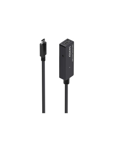 AISENS Cable USB 3.2 Gen1x1 prolongador con Amplificador, USB-C/M-USB-C/H, Negro, 5.0m