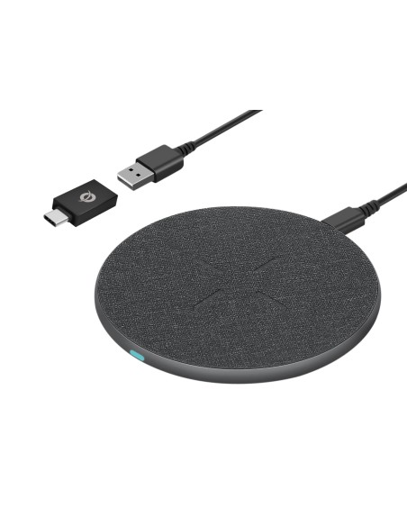 Conceptronic GORGON03G cargador de dispositivo móvil Auriculares, Smartphone Gris USB Cargador inalámbrico Carga rápida Interior