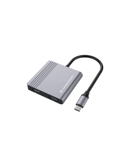Conceptronic DONN13G base para portátil y replicador de puertos Alámbrico USB 3.2 Gen 1 (3.1 Gen 1) Type-C Gris