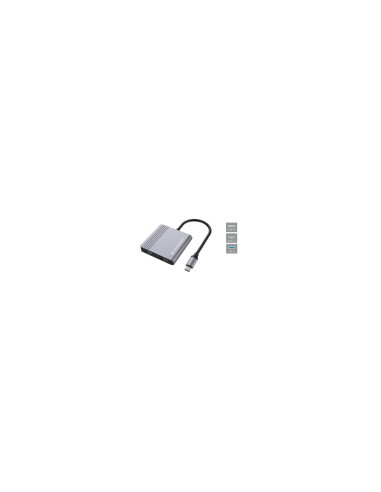 Conceptronic DONN13G base para portátil y replicador de puertos Alámbrico USB 3.2 Gen 1 (3.1 Gen 1) Type-C Gris