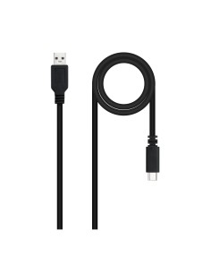 Nanocable Cable USB 2.0 3A, tipo USB-C/M-A/M, Negro, 1.5 m