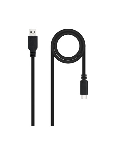 Nanocable Cable USB 2.0 3A, tipo USB-C/M-A/M, Negro, 1.5 m