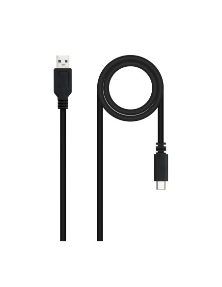 Nanocable Cable USB 2.0 3A, tipo USB-C/M-A/M, Negro, 1.5 m