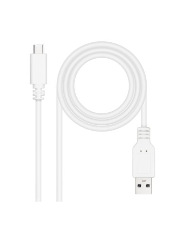 Nanocable Cable USB 2.0 3A, tipo USB-C/M-A/M, Blanco, 0.5 m