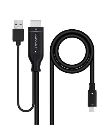 Nanocable Cable Conversor HDMI a USB-C, Negro, 1.8 m