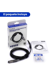 Ewent EW1238 cable antirrobo NANO Negro 1,8 m 2