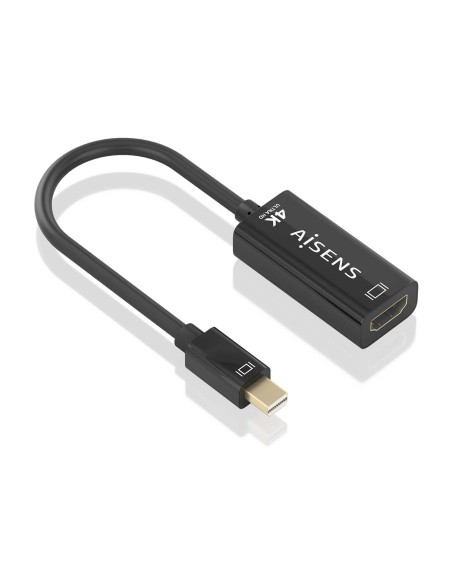 AISENS Conversor MINI DP a HDMI 4K@60Hz, MINI DP/M-HDMI/H, Negro, 15cm
