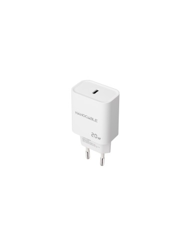Nanocable Cargador USB-C PD 20W, Blanco