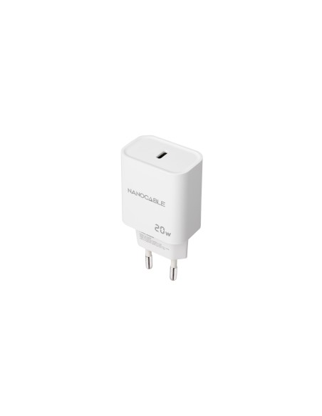 Nanocable Cargador USB-C PD 20W, Blanco